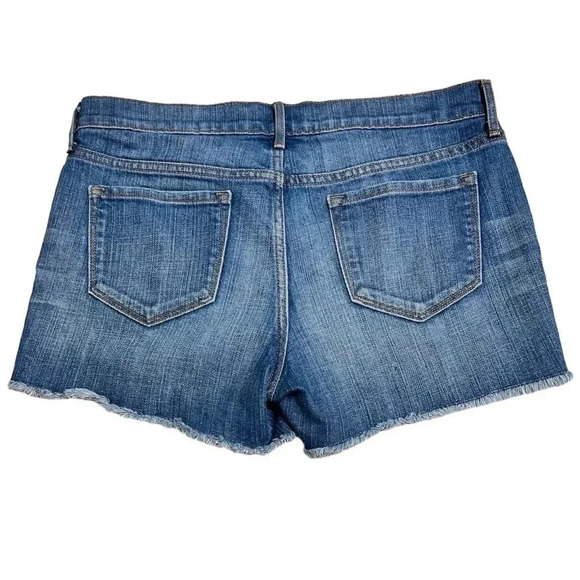 Denim Jean shorts, Size 8, loose fit, raw edge - Picture 2 of 4